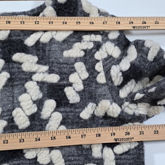 BATIK Cardigan Coatigan Womens L Gray Cream Geo Open Front 3/4 Sleeve Lagenlook - Picture 5 of 15